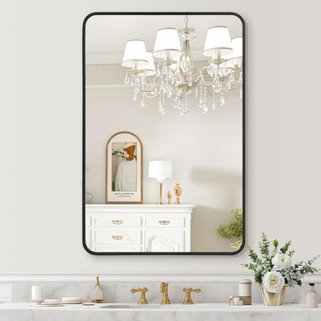 Garvee HD Eco-Friendly Bathroom Mirror – 40x30 Inch Vanity Mirror + Crystal-Clear Vision + Versatile Frame + Easy Installation + Explosion-Proof + Custom Sizes + Bathrooms