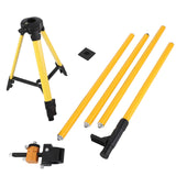 Garvee 12 Ft Telescoping Level Pole with Tripod, Adjustable Professional Telescoping Pole with 1/4 Inch by 20 Inch Pole Mount and 5/8"-11 Thread Adapter Rotary and Line Lasers - Yellow