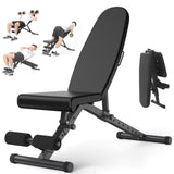 Garvee Adjustable Weight Bench, 800 Lbs Capacity, 8 Backrest & 3 Seat Positions, Adjustable Bench for Full Body Workout, Space-Saving Foldability, for Indoor Workout, Home Gym (Black)
