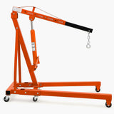 Garvee Cherry Picker Engine Hoist - 4400lbs Folding Hydraulic Engine Crane with 6 Casters and Telescopic Boom Hitch for Heavy-Duty Shop Use, Orange - Orange