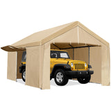 Garvee 13'x20' Heavy Duty Carport, Car Canopy Storage Shed, Portable Garage Party Tent with Removable Sidewall & Door for Truck, Yellow - Yellow