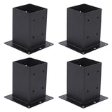 Garvee 4x4 Post Base 4 Pcs Heavy Duty Powder-Coated Post Anchor Deck Post Brackets Black