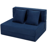 Garvee Folding Sofa Bed, Foldable Couch Bed with Pillow, Convertible Sleeper Chair Folding Sofa Mattress, Futon Floor Couch with Memory Foam Washable Cover for Living Room/Bedroom/Guest, Twin Size, Blue