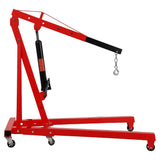 Garvee 2 Ton Engine Hoist Hydraulic Foldable Crane Mobile Cherry Picker for Garage Workshops Auto Repair, 4400 LB, Red - Red