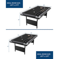 Garvee 7 ft Portable Folding Pool Table With Full Billiard Set For Family Game Room, Space-Saving Design, Premium Felt, Durable MDF Construction