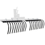 Garvee 60 Inch Landscape Rake Fits for Tractor/ATV/UTV, Heavy Duty Rock Rake 20 Tines, Pine Straw Rake for Removal of Rock, Grass Clumps and Debris, Prep for Seeding, Black