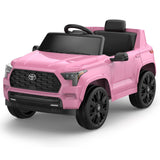 Garvee 12V Licensed Toyota Ride-On Truck: Remote Control, Spring Suspension, LED Lights, Bluetooth, 3 Speeds - Pink
