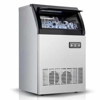 GARVEE Ultra-Quiet 120Lbs Ice Maker with Dual Water Inlet, 33Lbs Storage, perfect for Restaurants,Cafes, Hotels & Events