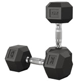 Garvee 25 LB Hex Dumbbell Set of 2 with Cast Iron Core, Rubber Encased Coating and Textured Carbon Steel Handle for Home Gym Strength Training
