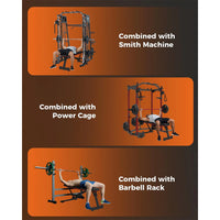 Garvee All-in-One Smith Machine Home Gym – Power Rack, Squat Cage, Dual Lat Pulldown, Cable Crossover & Adjustable Bench – Compact Full-Body Strength Trainer, Red & Black