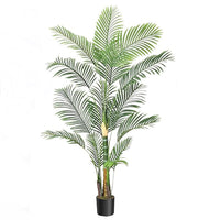 Garvee 6ft Golden Cane Palm Artificial Tree, Large Tropical Palm Tree, PE Material & UV Resistant Fake Plant in Pot for Indoor Outdoor Home Decor Office House Living Room