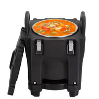 Garvee Insulated Food Pan Carrier -Top Load, Includes Spoon, Wheel and Lock, 20L Capacity, Stainless Steel Liner, Portable for Catering, Family Gathering, Canteen, Restaurant Black