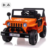 Garvee Ride - P Series: 12V Kids Ride On Truck Car, Electric Ride On Car with Remote Control, Spring Suspension, Various Speeds, LED Lights, Music, and Safety Belt, Electric Ride On Toys for Kids 3+ - Orange - Orange