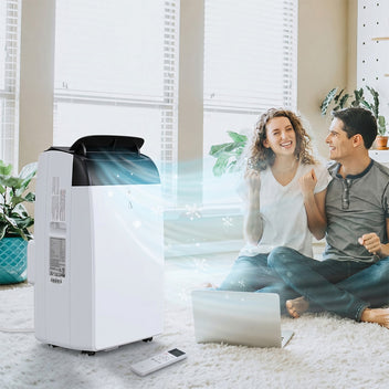 Garvee 14,000 BTU Portable Air Conditioner with Dehumidifier & Fan, Portable AC Units Cools up to 750 Sq. Ft., Remote Control, Auto Swing, Sleep Mode, Black Top