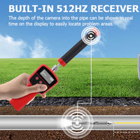 Garvee Sewer Inspection Camera with 512Hz Locator, 100ft Self-Leveling Snake Camera, 9" Touch HD Screen, DVR, Adjustable LEDs, 16GB SD Card, IP68 Waterproof for Sewer and Drainage Pipes -100ft