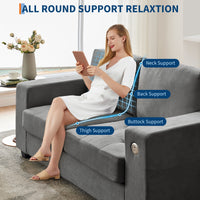 Garvee 71" Chenille Fabric Sofa Modern Comfort Sofa with USB/Type-C Ports, Deep Seat Cushions, Removable Cover, Wide Armrests Ideal for Living Rooms, Small Spaces, and Apartments - Grey