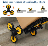 Garvee Carry Cart, Stairs, Foldable, Lightweight, Hand Truck, Dolly, 10 Wheels, Load Capacity 330.7 lbs (150 kg), Includes Auxiliary Wheels, Silent, Cargo Transportation, Commercial Use
