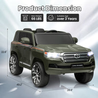 Garvee Ride - P Series: 12V Toyota Land Cruiser Kids' Car: Remote, LED, 3 Speeds, Dual 45W Motors, USB Music, Seat Belt, CPC & ASTM Approved - Green