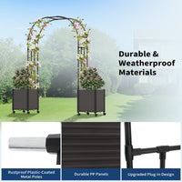 Garvee Adjustable Metal Garden Arch Trellis, Black Wedding Arbor for Climbing Plants, Span 1.8