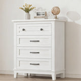 Garvee 4 Drawers Dresser for Bedroom, 34.8" Tall Vertical Drawer Dresser with Large Storage, Waterproof Top, Anti-Tipping, Freestanding Wooden Closet Chest for Bedroom, Living Room, Ash White - Ash White