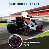 Garvee Ride - G Series: 6+,24V Drift Kart with 2X200W Strong Motor, 7AH Big Battery, Electric Pedals, Electric Go Kart Outdoor Race Toy - Pink