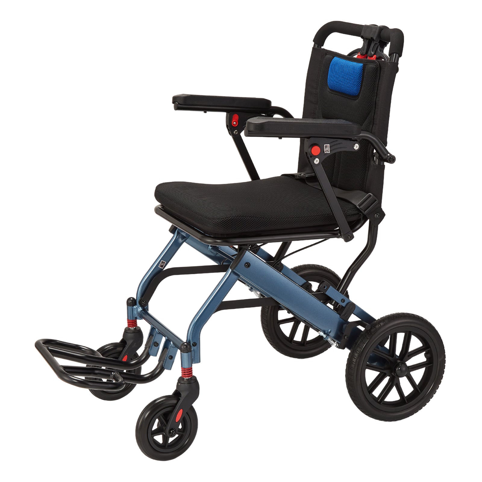 Garvee Ultra-Light Portable Folding Wheelchair, Travel-Friendly with Handbrake, 220 lbs Capacity, Ideal for Elderly & Children, 35.4"x21.3" Unfolded Dimensions