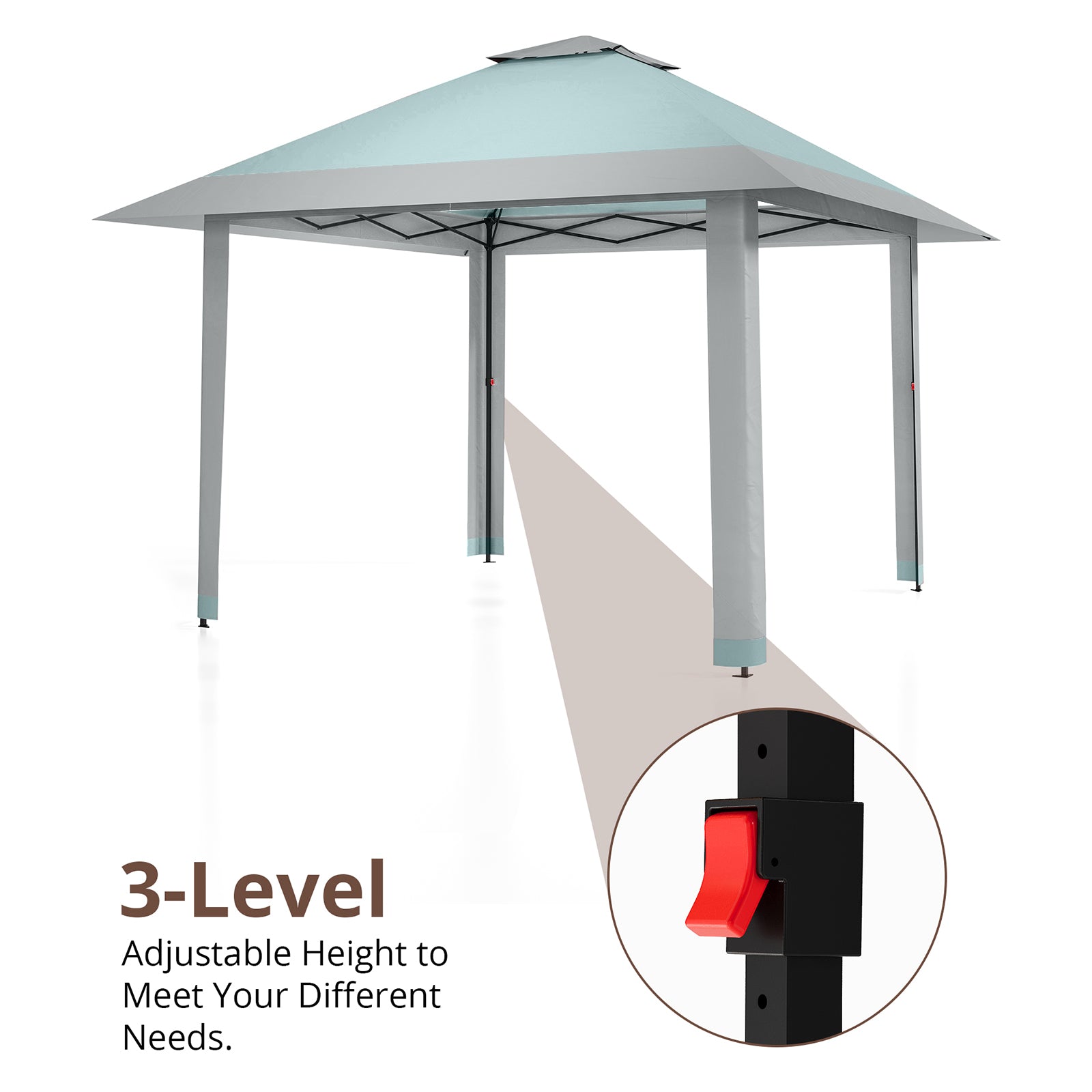 Garvee 13'x13' Quick-Setup Pop-Up Canopy Tent with Mosquito Netting Foldable Shelter for Backyards, Parties, Camping & Commercial Use, (Navy Blue+ Linen Grey)