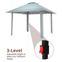 Garvee 13'x13' Quick-Setup Pop-Up Canopy Tent with Mosquito Netting Foldable Shelter for Backyards, Parties, Camping & Commercial Use, (Navy Blue+ Linen Grey)
