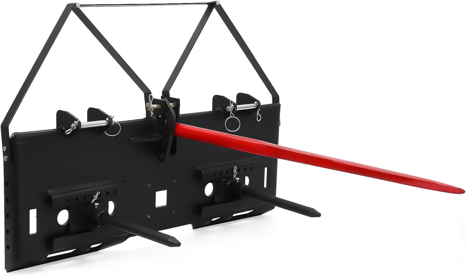 Garvee 17" Stabilizer Hay Bale Spear Attachment, Pair Quick Attach Bale Spike Without Sleeves, Black Powder Coated Hay Bale Forks Handing Equipment Fit for for Skid Steer Mount Plate Tractors Loaders