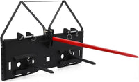 Garvee 17" Stabilizer Hay Bale Spear Attachment, Pair Quick Attach Bale Spike Without Sleeves, Black Powder Coated Hay Bale Forks Handing Equipment Fit for for Skid Steer Mount Plate Tractors Loaders
