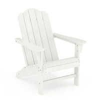 Garvee White Wood-Texture HDPE Adirondack Chair, 380 lbs Weather-Resistant Outdoor Lawn Chair for Patio, Garden, Deck & Poolside