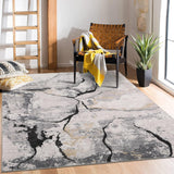 Garvee Abstract Grey 5x7 Washable Modern Abstract Area Rug Large Non Slip Living Room Rug Low Pile Soft Floor Carpet for Bedroom Home Office - Gray
