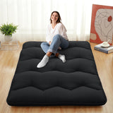 Garvee Foldable Japanese Floor Mattress - Twin Size Futon Mattress Roll Up, Tatami Mat, Camping Mattress, and Couch Mattress Pad - Black