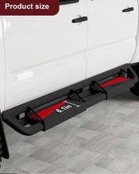 Garvee Running Boards Compatible with Toyota Tacoma Double Cab 2005-2023 with Paintable Step Plates,Powder Coated Steel Rock Sliders Side Steps Nerf Bar