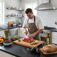 Garvee 16" x 11"Large Bamboo Cutting Board with Juice Groove and Handles Wood Cutting Board for Kitchen