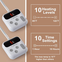 Garvee Electric Blanket Queen Size Dual Control - Thick Tufted Sherpa Heated Blanket Queen with 6 Heating Levels and 20 Time Settings, UL Certified Fast Heating Blanket Queen Size 84"×90", Grey