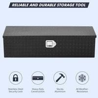 Garvee 30X15X15 Inch Aluminum Truck Tool Box with Lock, Weatherproof Secure Storage for Pickup Truck, RV, Trailer, Black