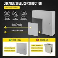 Garvee Junction Box, Steel Electrical Box 20x20x6", NEMA 4X Electrical Enclosure Box IP66 Waterproof & Dustproof, Universal Electrical Project Box with Lock & Mounting Plate