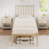 Garvee Twin Metal Bed Frame with Headboard, 14-Inch Mattress Foundation, No Box Spring Needed, Easy Assembly, Gold Finish - Gold