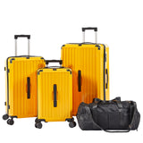 Garvee Luggage Sets Of 4 Pieces Travel Suitcase With TSA Lock Collapsible Cup Holder 20"/24"/29" Yellow - Yellow