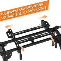 Garvee 440Lbs Portable Miter Saw Stand, Folding Universal Saw Stand, 76-4/5'' Adjustable Stainless Steel Table, Compatible with Most Table Saws