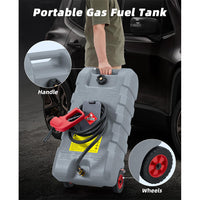 Garvee 15 Gallon Portable Fuel Caddy, 10-ft hose, siphon pump, 7.5 L/min manual nozzle, diesel/gasoline tank - Gray