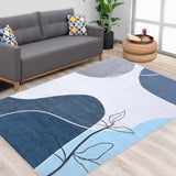 Garvee Large Modern Area Rugs 9x12 Living Room Washable Rugs Artistic Rug for Bedroom Modern Rug Non Slip Carpet Abstract Throw Rugs Stain Resistant Office Rug Dining Room Rug 9'x12' Blue/Grey - Blue