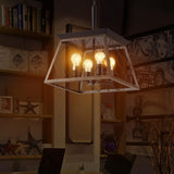 Garvee 4-Light Kitchen Island Light Adjustable Height Retro Farmhouse Chandelier 15.7''x15.7''x20.3'' Black - Black