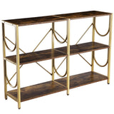Garvee Industrial Console Table for Entryway, 47" Narrow Sofa Table, Rustic 3 Tier Wooden Farmhouse Sofa Table, Entryway Table for Entryway Hallway Living Room Bedroom