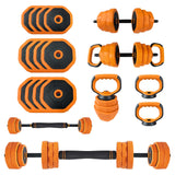 Garvee Adjustable Dumbbell Set 44 Lbs 4-In-1 Free Weights with Connector for Home Gym Orange