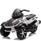 Garvee 12V Dual Motor Kids Electric Ride-On Car & 3-Wheel ATV – 4 MPH, Treaded Tires, LED Lights & Music, 66 lbs Capacity, Outdoor Battery Powered Vehicle for Boys & Girls Ages 3-8 – White - White