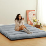 Garvee Japanese Futon Mattress Twin Size + 5-Layer Structure + Roll Up Design + Travel-Friendly + Tatami Mat + Guest Room - Grey