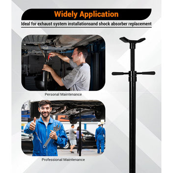 Garvee 3/4 Ton Underhoist Support Stand - 1655 lbs Capacity Jack Stand with 52" to 76" Lifting Range and 12" Diameter Base for Vehicle Lifting and Support, Black