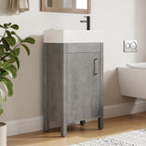 Garvee Modern 16" Freestanding Bathroom Vanity with Cabinet for Small Bathroom, Grey - Grey